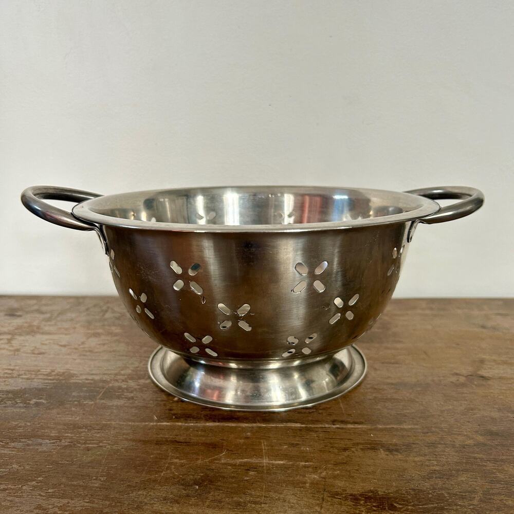 Vintage Stainless Steel Collander | Strainer | Kitchen Accessories